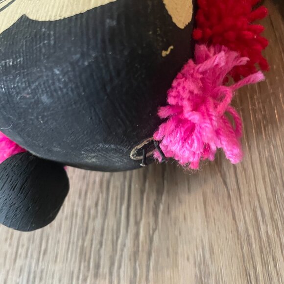 Asian Wooden & Plush Collectible Set of 2 Dolls Vintage Hand Painted Jointed 18" - Picture 4 of 6